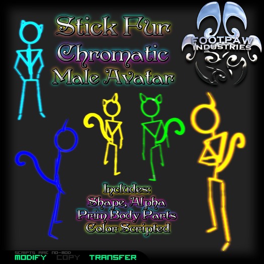 [FPI] Stick Fur Male Chromatic Rave Avatar
