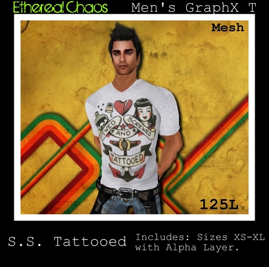 [E+HeR3@L (hA0s] Men's GraphX T::.. S.S. Tattooed