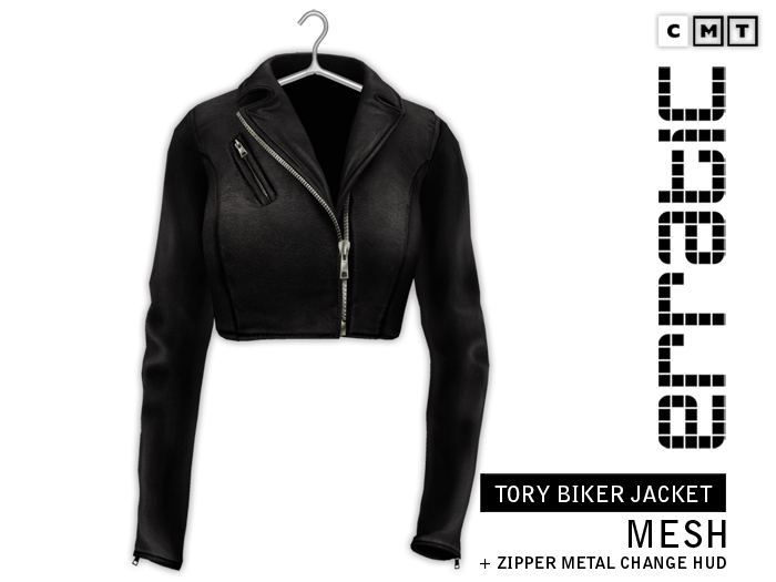 erratic / tory - cropped biker jacket / black