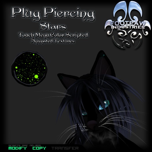 [FPI] Plug Stars Furry or Neko Ear Plug Piercing