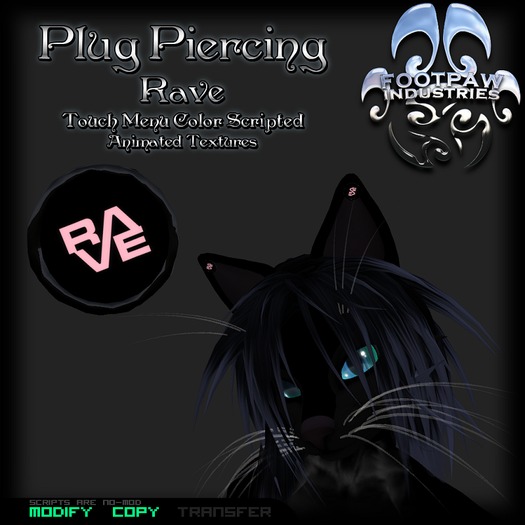 [FPI] Plug Rave Furry or Neko Ear Plug Piercing