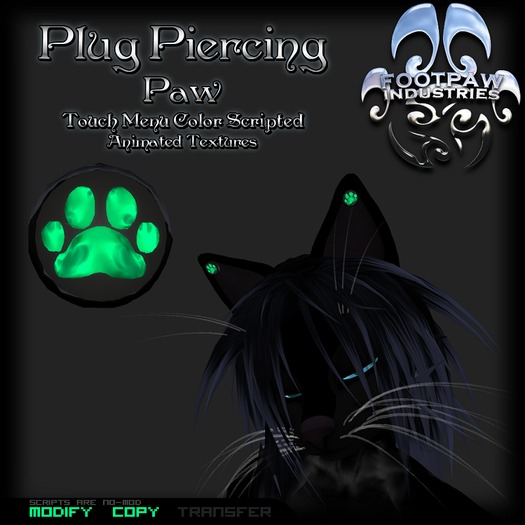 [FPI] Plug Paw Furry or Neko Ear Plug Piercing
