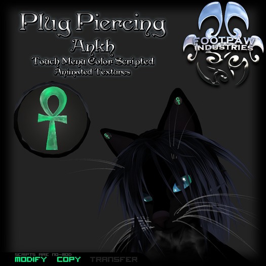 [FPI] Plug Ankh Furry or Neko Ear Plug Piercing