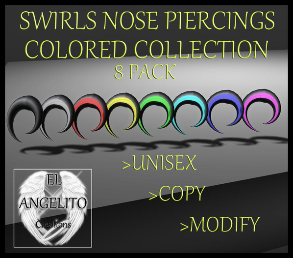 {EAc} - Swirl nose piercings colored