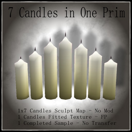7 Candles in One Prim -  BOXED