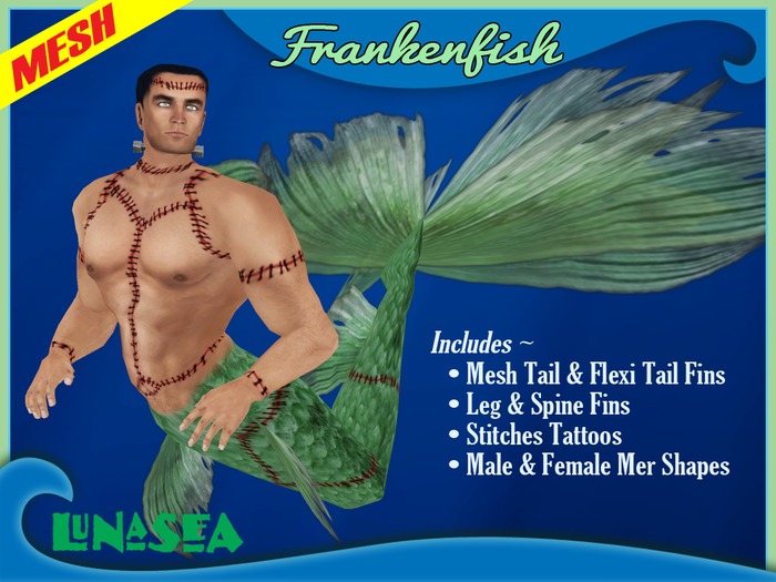 =LunaSea= Mermaid & Merman Tail - Frankenfish