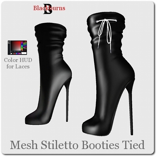 Blackburns Mesh Stiletto Booties Tied