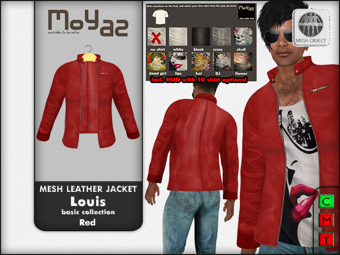 Louis mesh leather jacket ~ Basic collection - Red