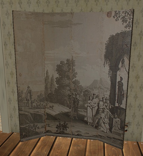 Antique Grisaille  Room Divider/Privacy Screen