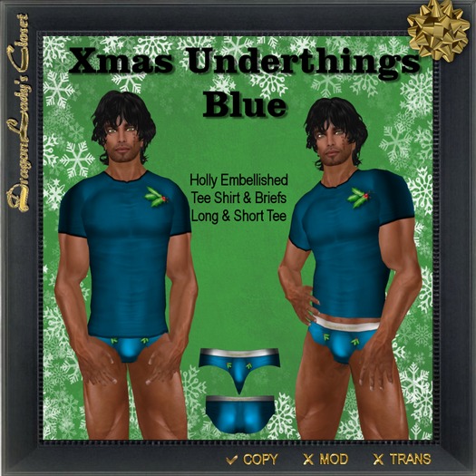 Christmas Underthings Blue 