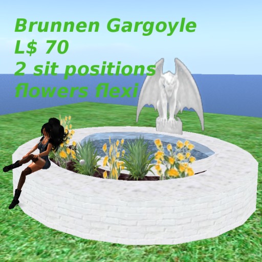 Karton Brunnen white gargoyle
