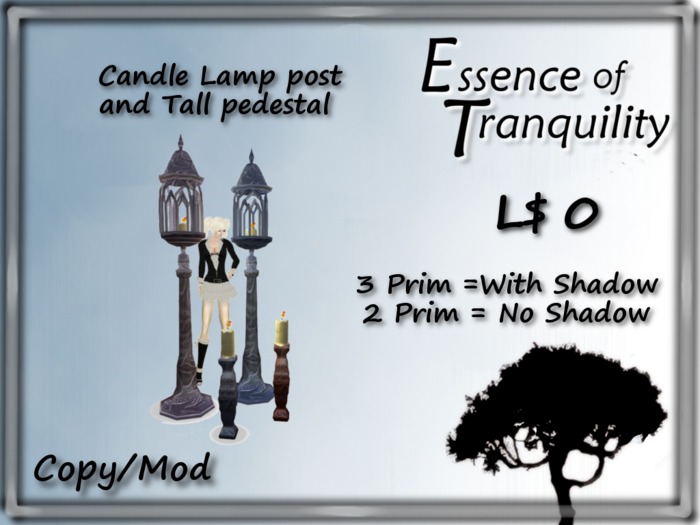 Candle Pedestal and Lamp Post - FREEBIE - Texture Changing, Embossed Metal
