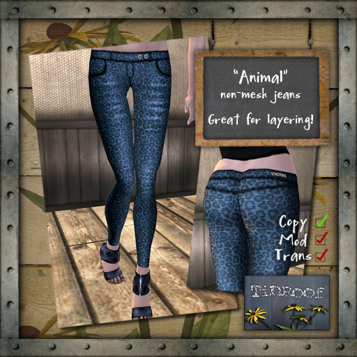 Animal Print Jeans Green Leopard