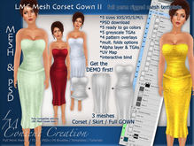 DEMO LMC Mesh Templates - Corset Gown II - Fully rigged mesh cocktail gown