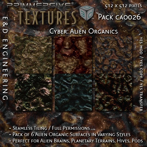 Second Life Marketplace - [CAO026] 6 Seamless Alien Organic Surface ...