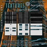 [CCB005] 6 1024px Seamless Futuristic Skyscraper Facades for Off-Sim Urban Skylines and Backdrops by E&D ENGINEERING