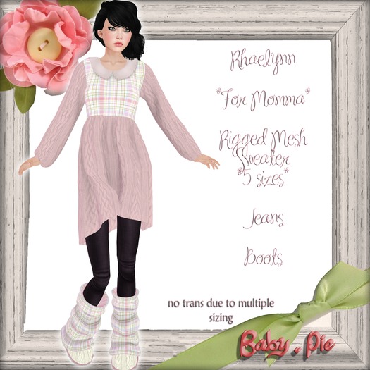 *Baby Pie* Rhaelynn Rigged Mesh Adult / Women's Complete Outfit -mp-