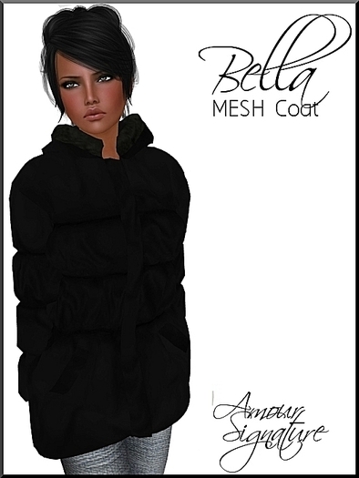 Amour Signature - Bella MESH Snow Coat - Black