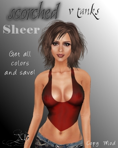 Sheer Scorched V Tanks All Color Pack