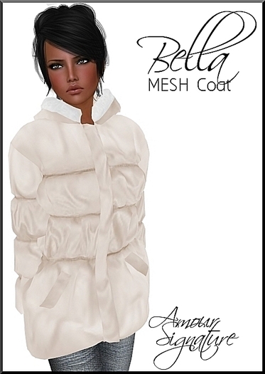 Amour Signature - Bella MESH Snow Coat - Cream/White