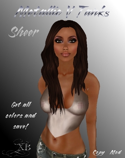 Sheer Metallic V Tanks All Color Pack