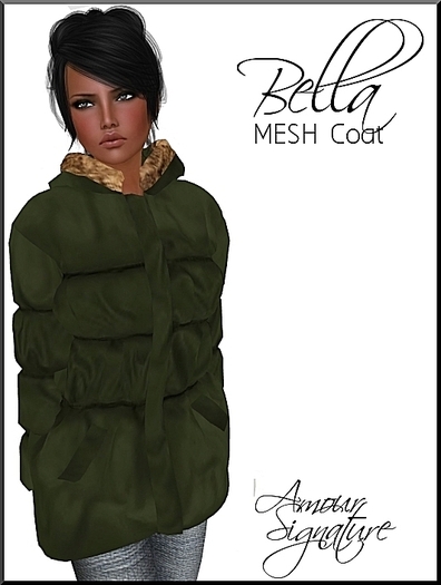 Amour Signature - Bella MESH Snow Coat - Army