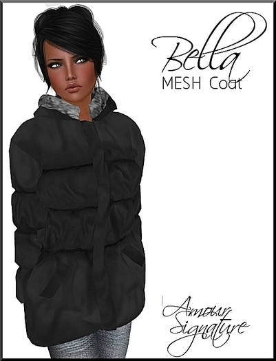 Amour Signature - Bella MESH Snow Coat - Smoke