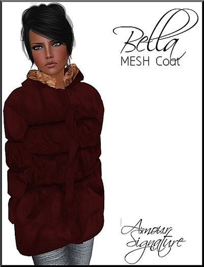 Amour Signature - Bella MESH Snow Coat - Wine