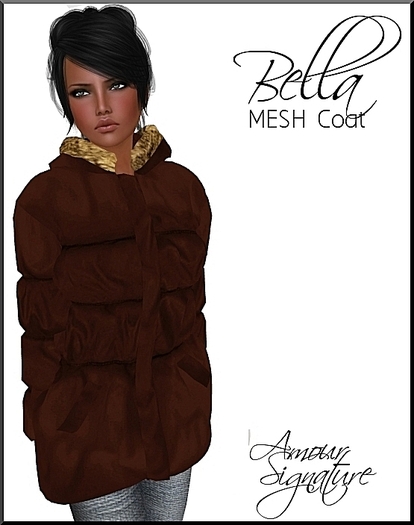 Amour Signature - Bella MESH Snow Coat - Chocolate