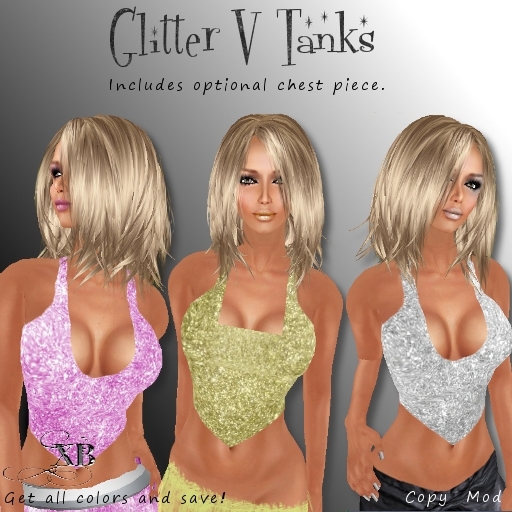 Glitter V Tank All Color Pack