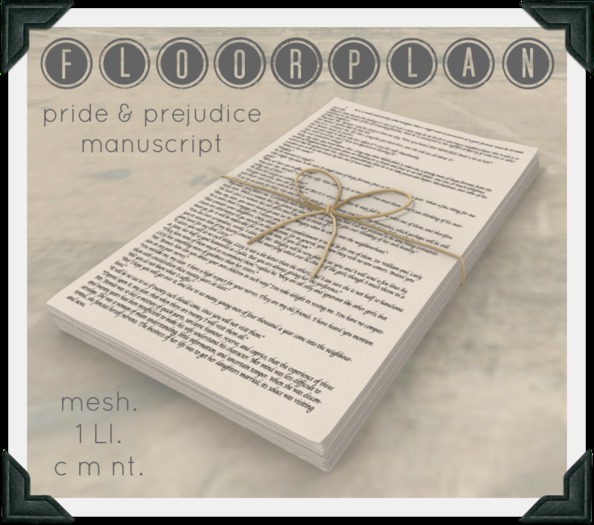 floorplan. - pride & prejudice manuscript [ boxed ]