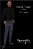 Rispetto Designs - Tweed MESH Plaid Trousers - Blue