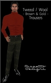Rispetto Designs - Tweed MESH Plaid Trousers - Dark Brown Gold