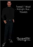 Rispetto Designs - Tweed MESH Plaid Trousers - Midnight Blue