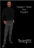 Rispetto Designs - Tweed MESH Plaid Trousers - Grey