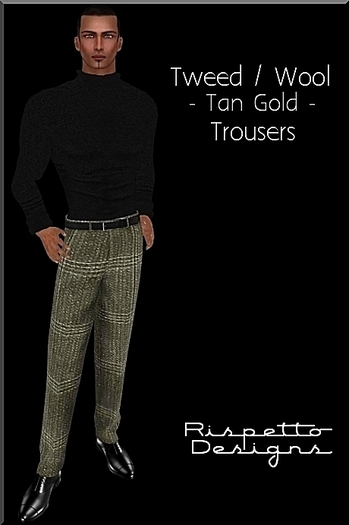 Rispetto Designs - Tweed MESH Plaid Trousers - Tan/Gold