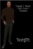 Rispetto Designs - Tweed MESH Plaid Trousers - Dark Green