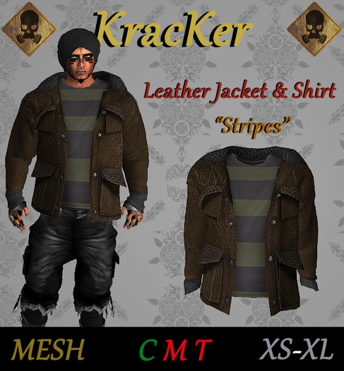 Kracker Leather Jacket - Stripes