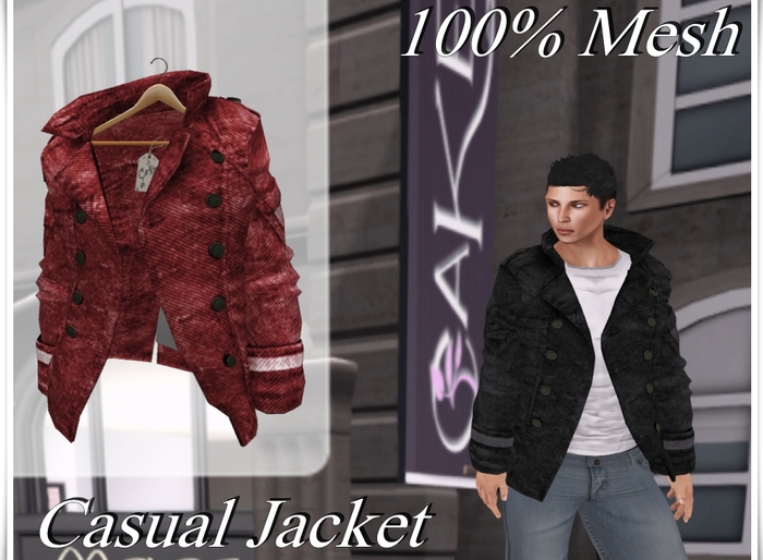 [>CaKe!!<]]-Casual Jacket-Mesh-Red