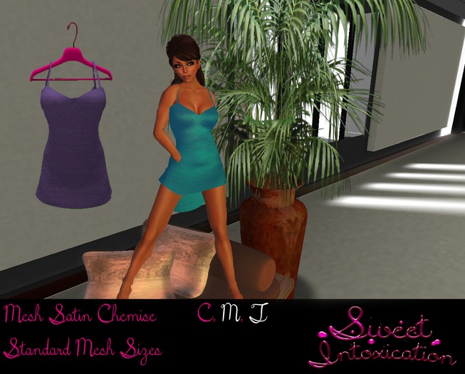 ::Sweet Intoxication:: Satin Mesh Chemise - Purple