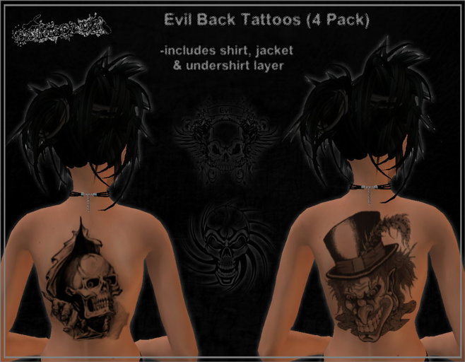 ::DarKCatZ:: Evil Back Tattoos (4 Pack)