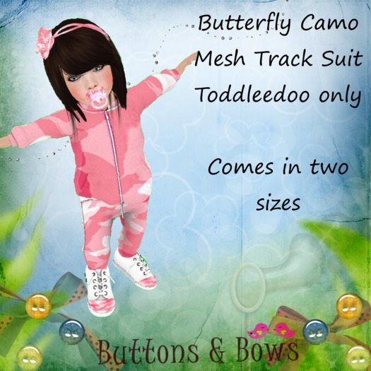 Buttons & Bows Butterfly Camo TD only