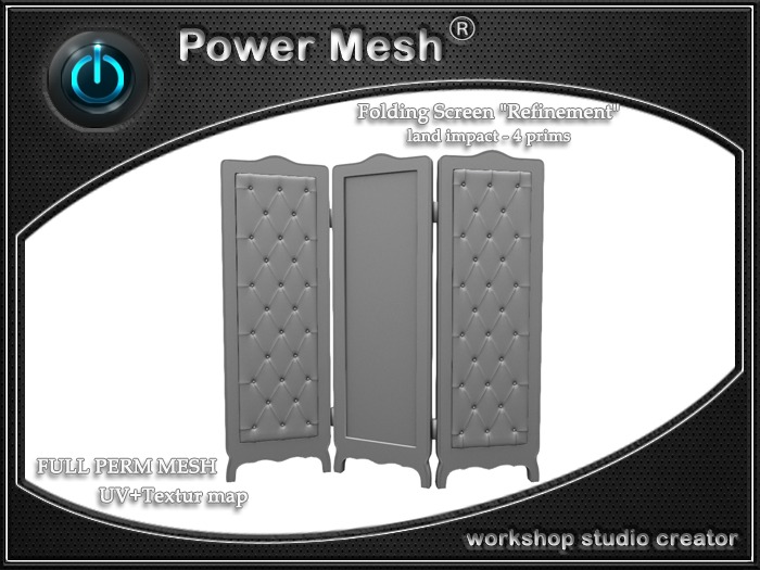 - { POWER MESH } - Full Perm Folding Screen "Refinement" 