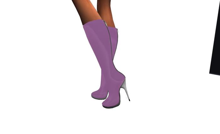 ~TB~ Shiny Baby Pink Zipped Boots Sexy!