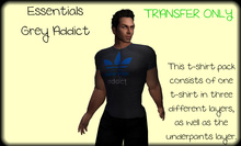 ~TB~ Essential T-shirt For Men - Grey Addicted Logo