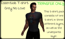 ~TB~ Essential T-shirt For Men - Grey no Love Logo