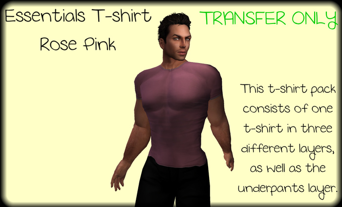 ~TB~ Essential T-shirt For Men - Plain Rose Pink
