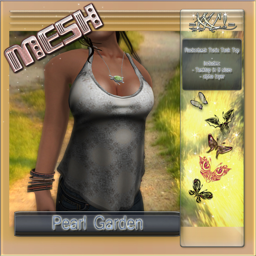 =KKC!= Rackerback Tunic Tank Top - Pearl Garden