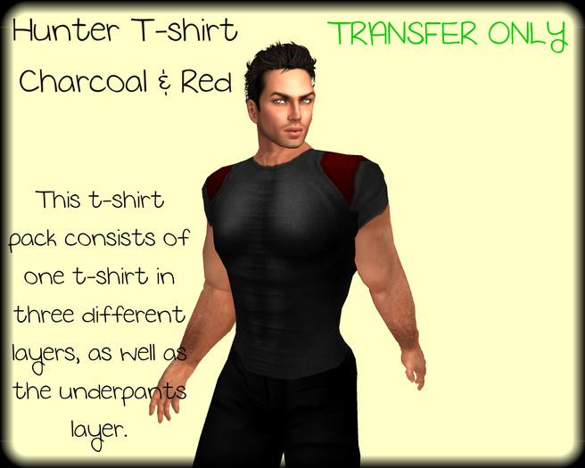 ~TB~ Mens Hunter T-shirt -  Black & Red