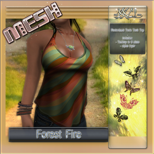 =KKC!= Rackerback Tunic Tank Top - Forest Fire